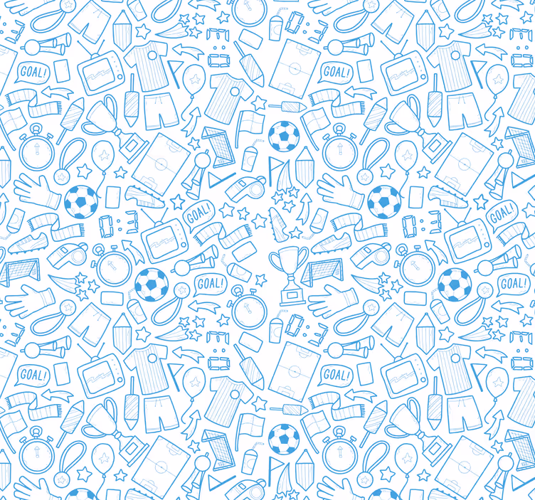 Football, soccer doodle illustration wallpaper - TenStickers