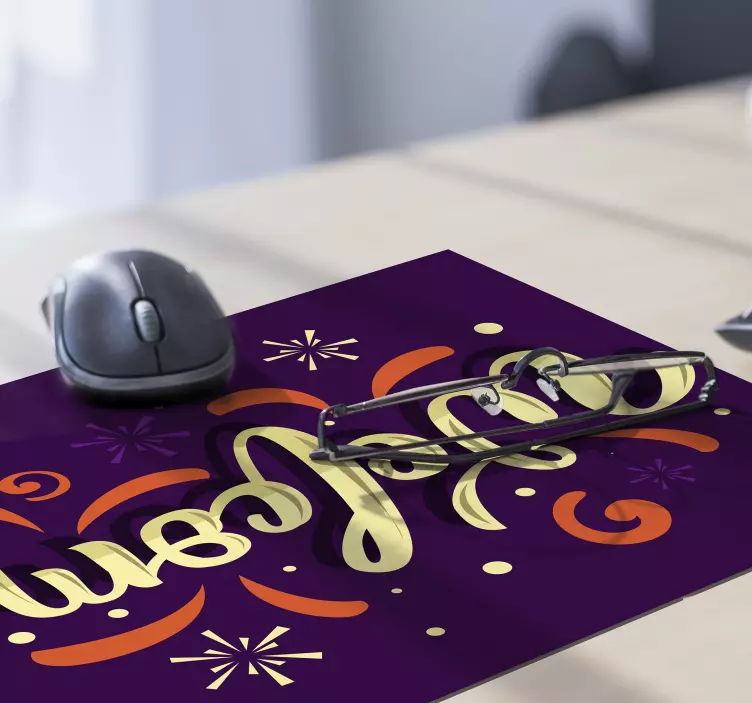 Welcome mouse vinyl pad quotes - TenStickers