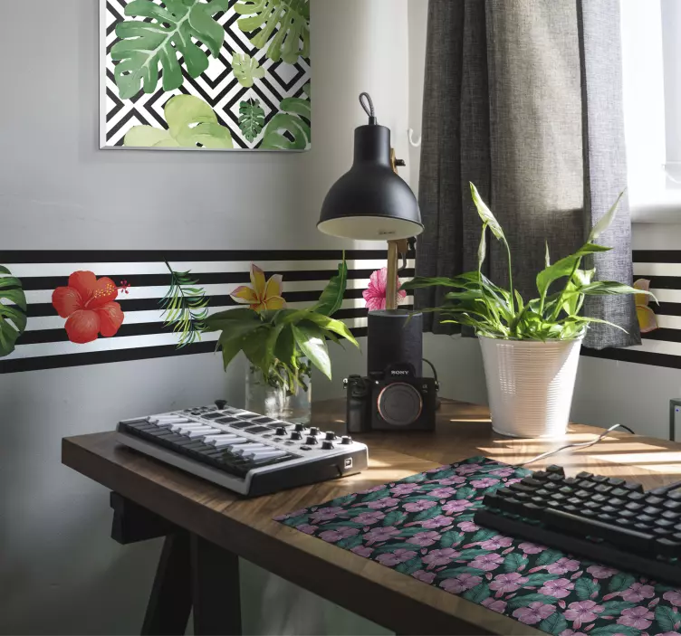 Mouse pad patterns botanical greenery design - TenStickers