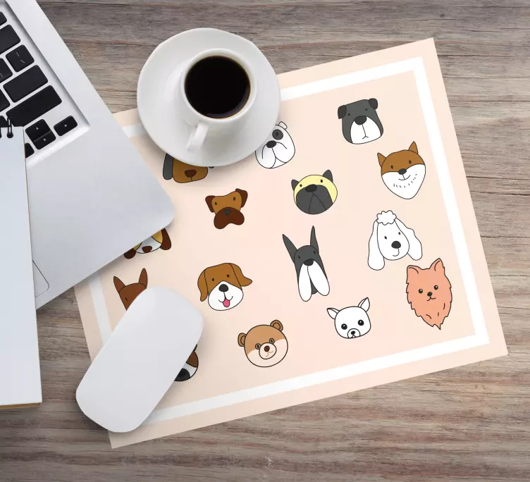 Cartoon dog breeds original mouse pad - TenStickers