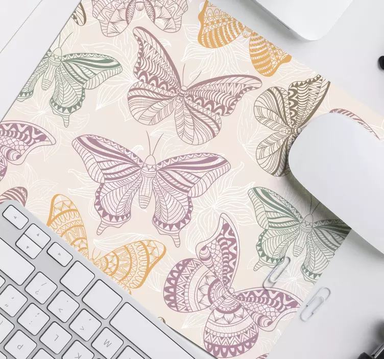 Colorful Butterfly Motif mouse pad patterns - TenStickers