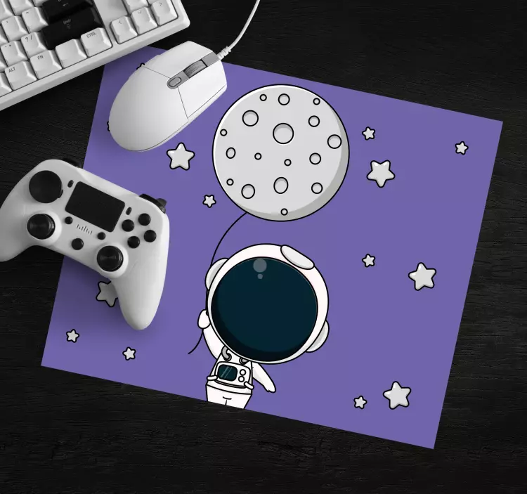 Astronaut and moon balloon original mouse pad - TenStickers