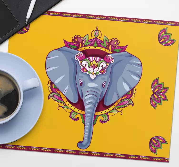 Elephant indian style original mouse pad - TenStickers
