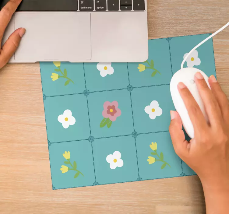 Floral Tile Arrangement mouse pad patterns - TenStickers