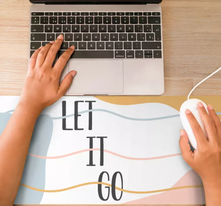 Pastel colors let it go phrase design mouse pad - TenStickers