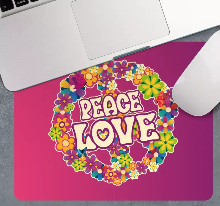 Peace love, and butterflies  original mouse pad - TenStickers