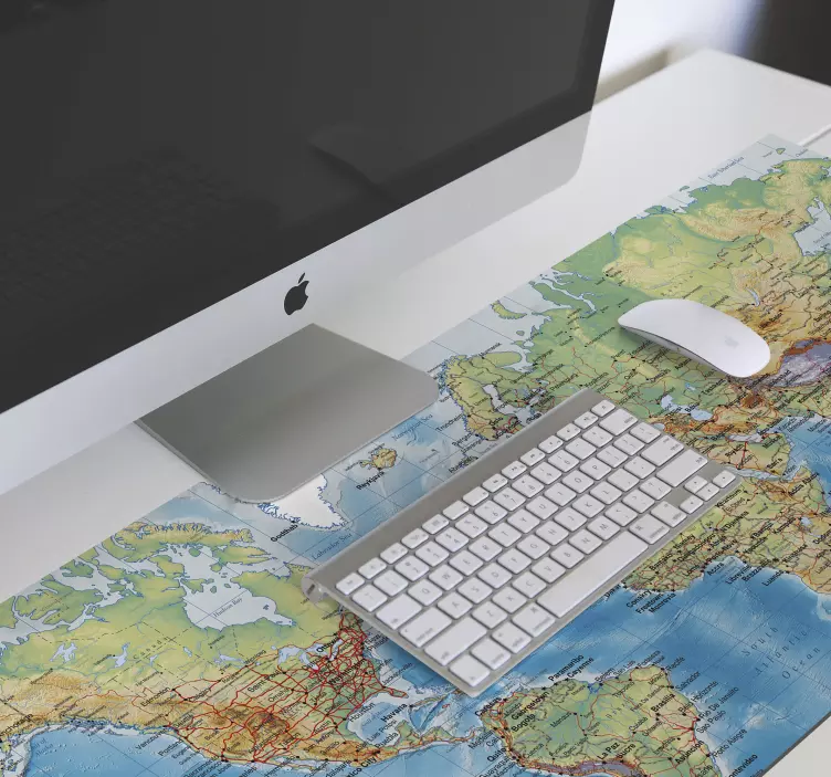 Physical world map mouse pad XXL - TenStickers