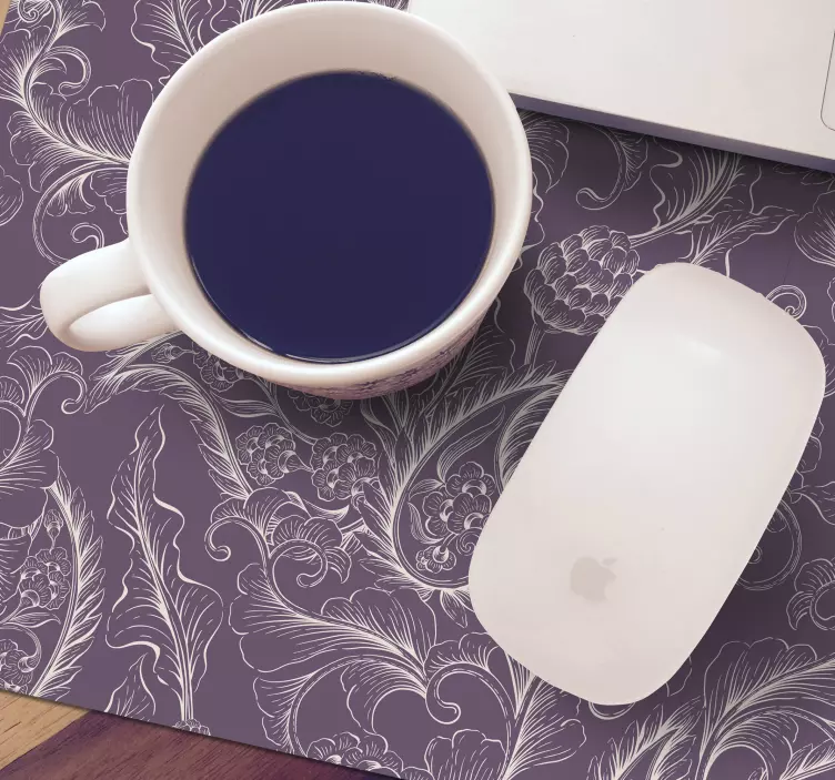 Purple paisley floral mouse pad - TenStickers