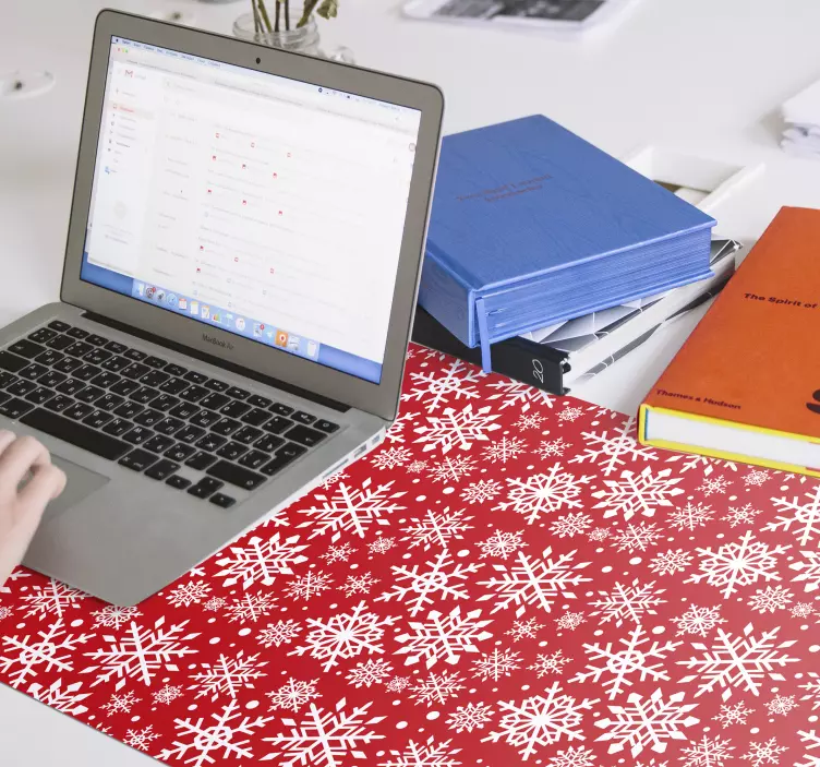 Red Snowflakes christmas mousepad - TenStickers