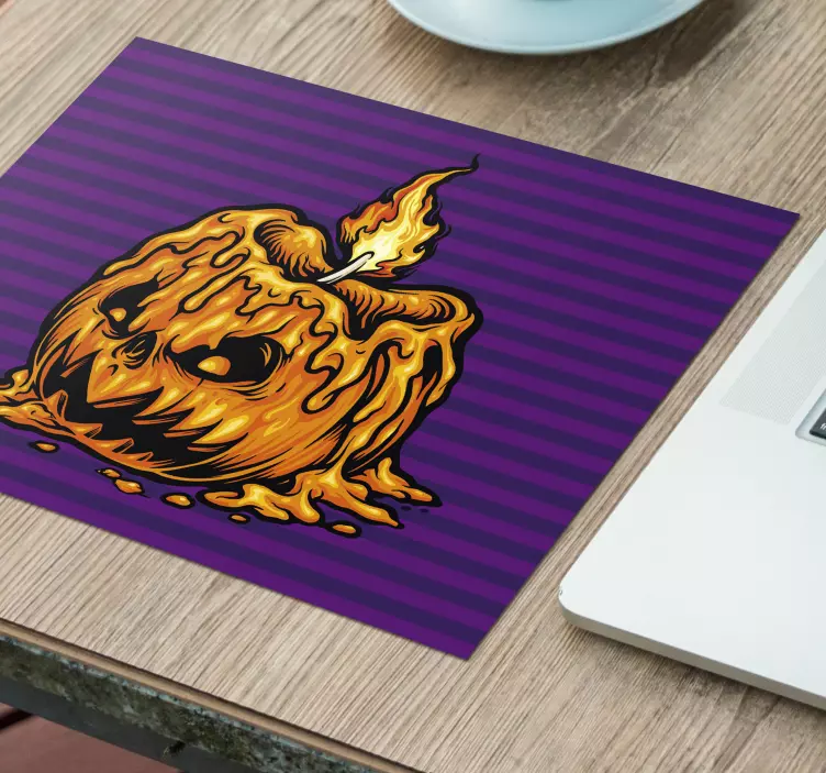 Scary pumpkin with fire more mousepads - TenStickers