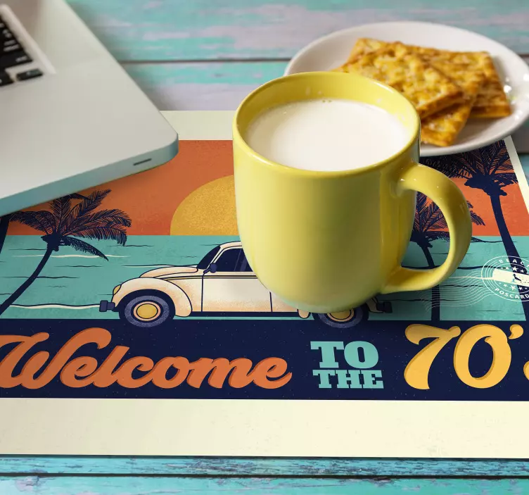 Welcome to 70's 70's sun mouse pad - TenStickers