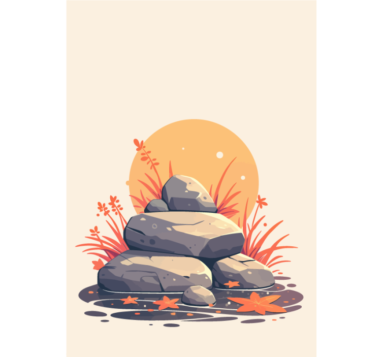 Stones on water bathroom roller blind - TenStickers