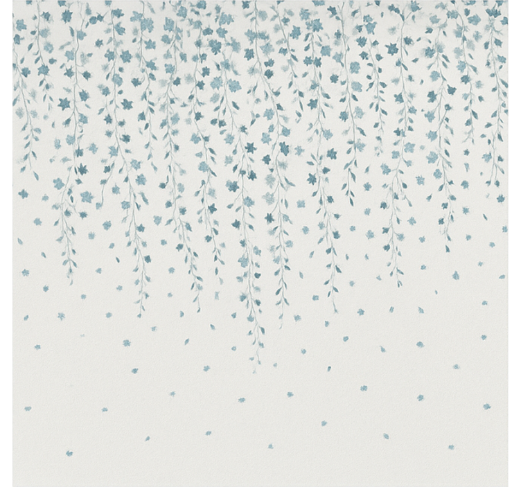 Blue flowers waterfall bathroom roller blind - TenStickers