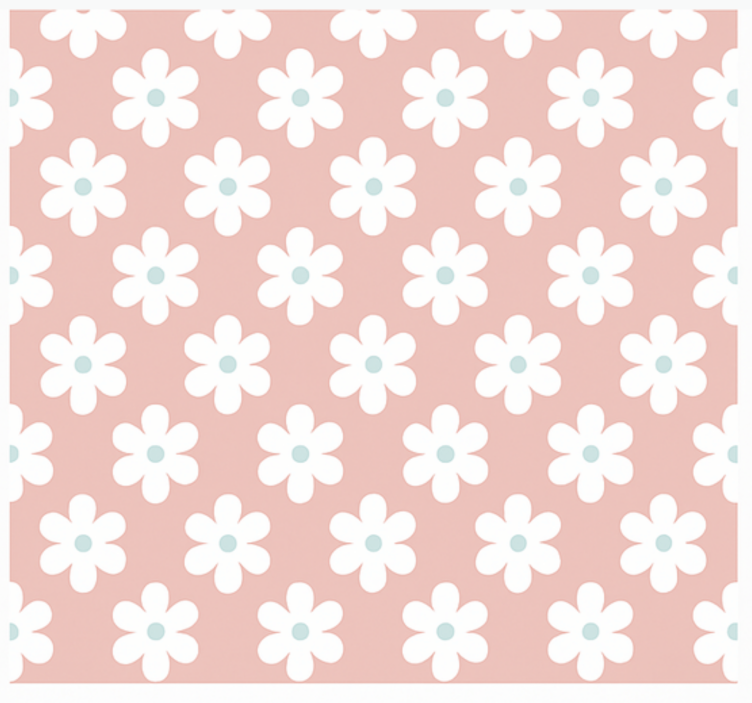 White daisies pattern children room roller blind - TenStickers