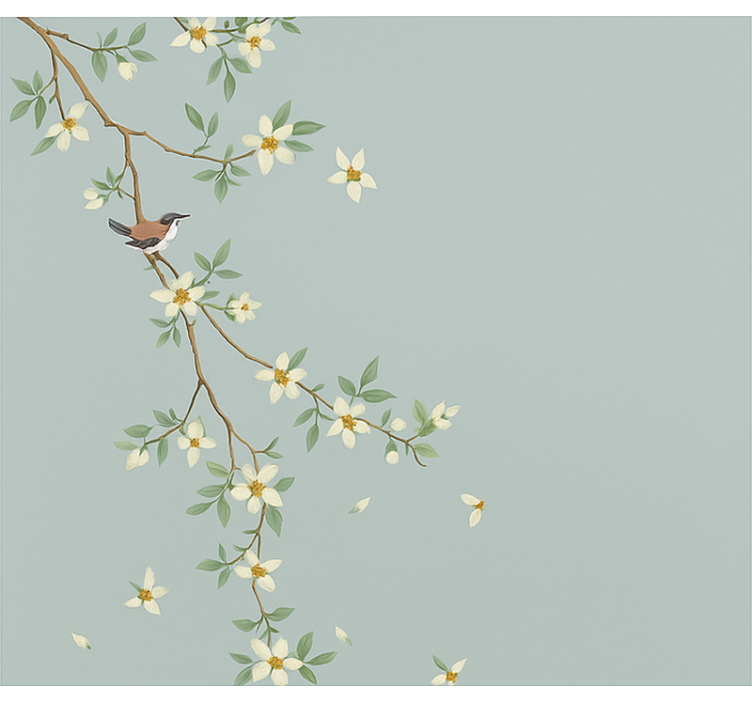Blossoming branch birds master bedroom roller blind - TenStickers