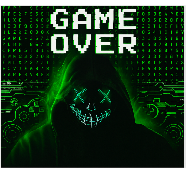 Masked hacked "game over" geek roller blind - TenStickers