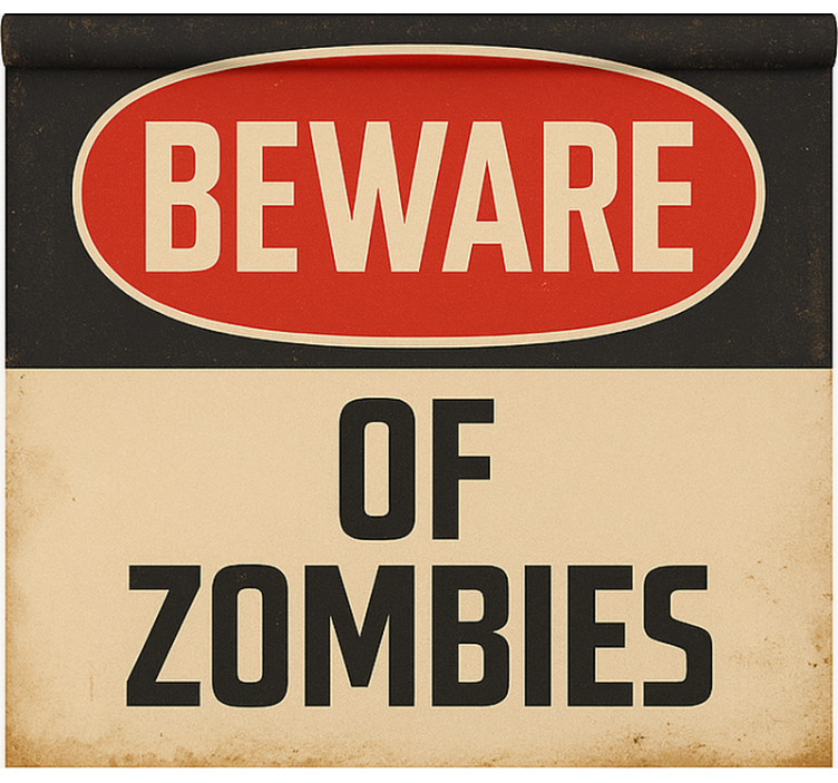 Beware of zombies geek roller blind - TenStickers