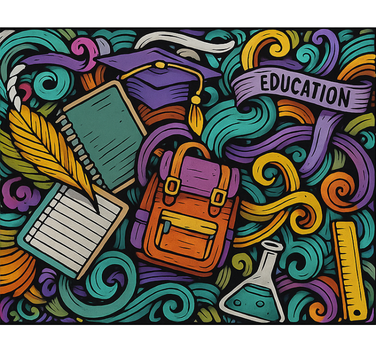 Colorful abstract objects teenage bedroom roller blind - TenStickers