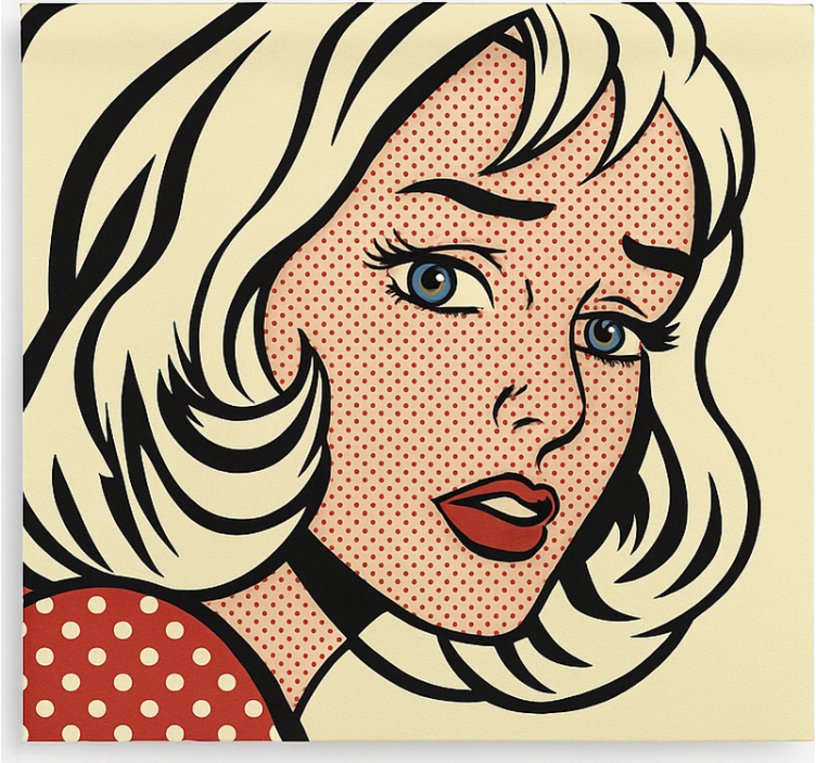 Teenage bedroom roller blind pop art girl design - TenStickers