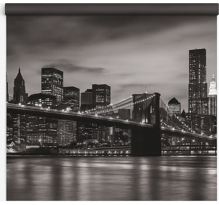 Office roller blind city at night - TenStickers