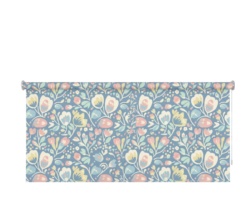 Scandinavian roller blind in pastel nordic flowers - TenStickers