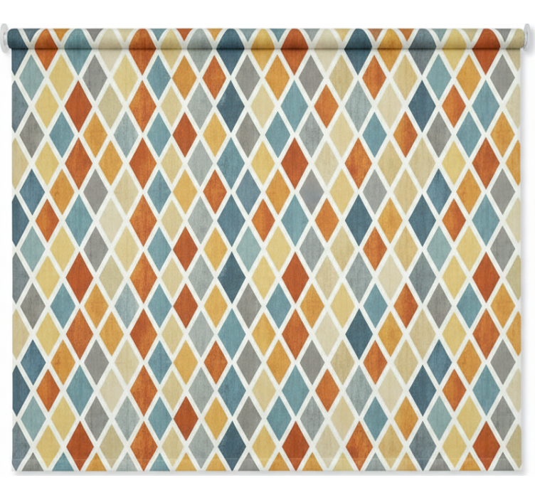 Cascading colourful diamonds scandinavian roller blind - TenStickers