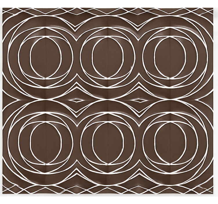 Scandinavian roller blind modern interwoven circles - TenStickers