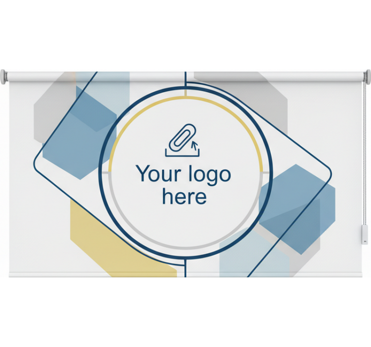 Office roller blind with custom logo design - TenStickers