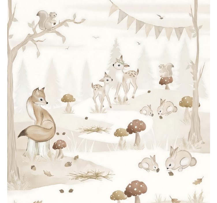 Tree roller blind whimsical woodland nursery - TenStickers