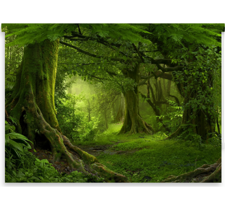 Tree roller blind lush woodland retreat - TenStickers