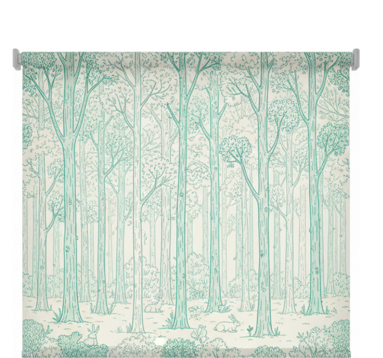 Mint woodland sketch tree roller blind - TenStickers
