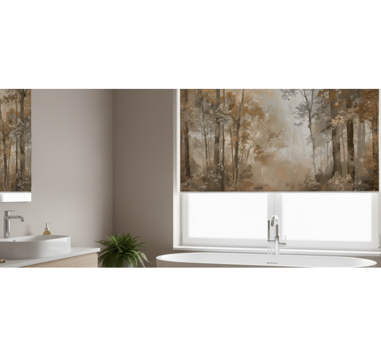 Tree roller blind amber autumn grove - TenStickers