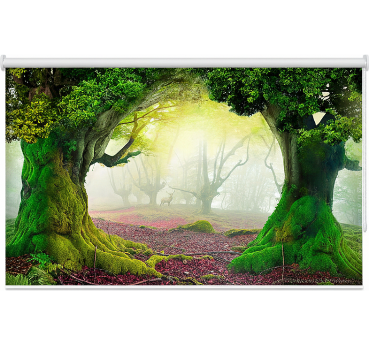 Tree roller blind eternal forest gateway - TenStickers