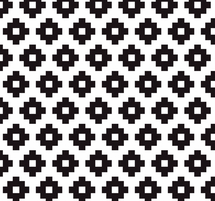 Bathroom roller blind with geometric tile design - TenStickers