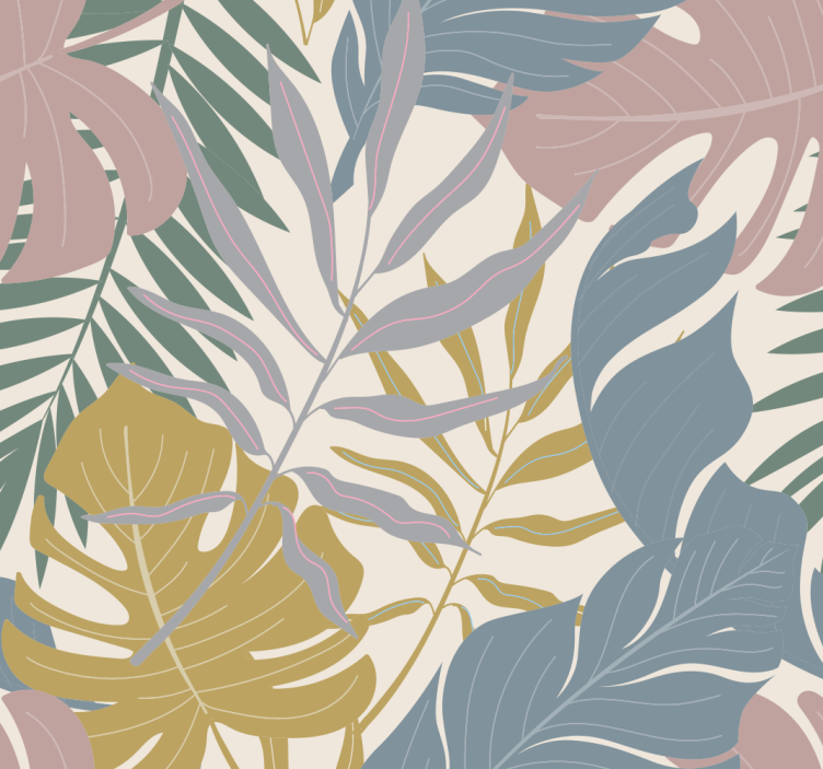 Home office roller blind with tropical leaf design - TenStickers
