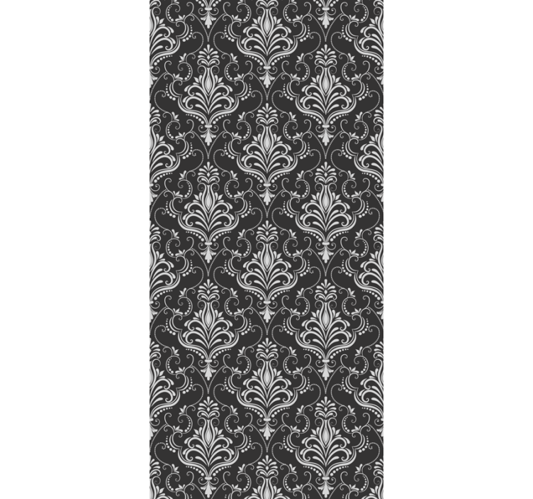 Home office roller blind with baroque botanical design - TenStickers