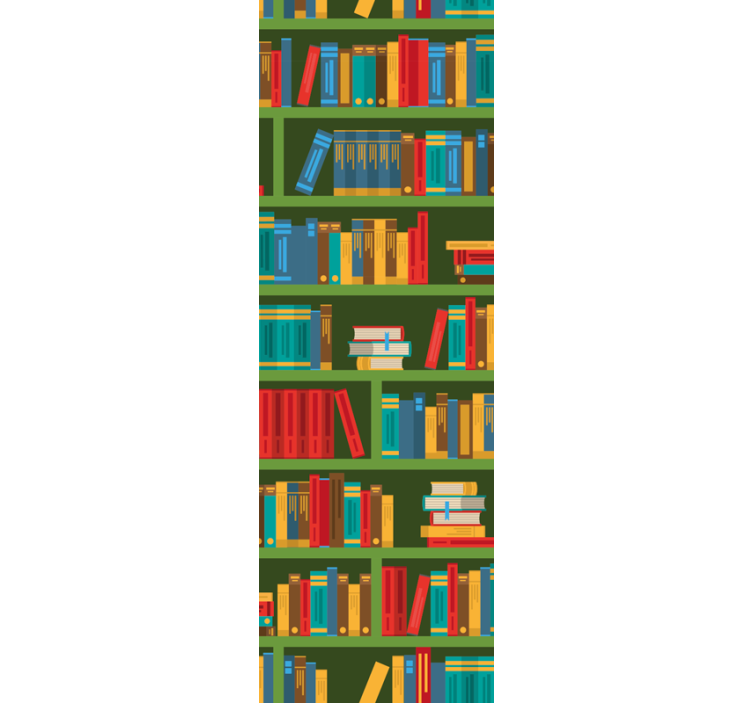Home office roller blind vintage green library - TenStickers