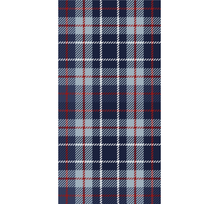 Home office roller blind in blue and red tartan - TenStickers