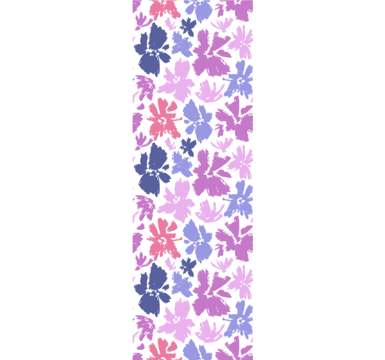Dining room roller blind with purple floral design - TenStickers