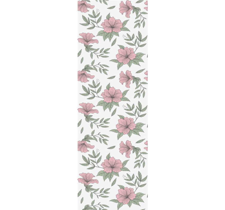 Pink floral motif dining room roller blind - TenStickers