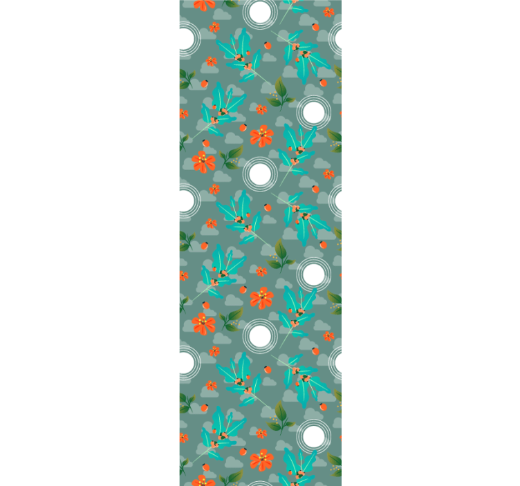 Dining room roller blind floral geometric design - TenStickers