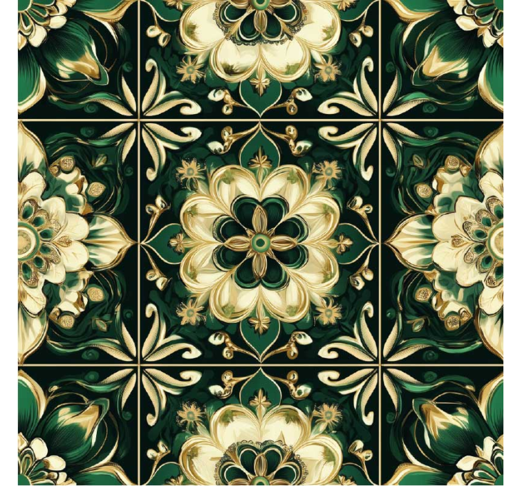 Kitchen roller blind botanical mosaic tiles - TenStickers