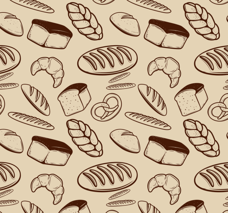 Kitchen roller blind with bakery elements pattern - TenStickers