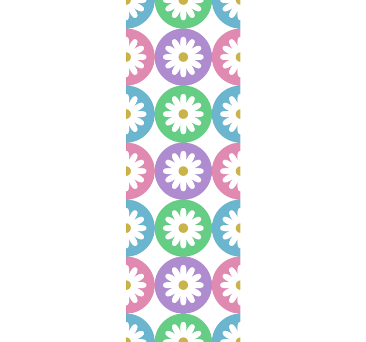 Kitchen roller blind daisy pattern circles - TenStickers