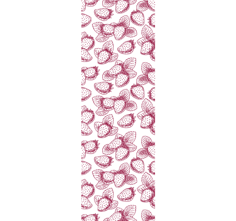 Kitchen roller blind strawberry sketches - TenStickers