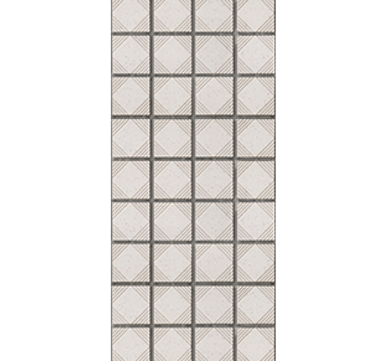 Kitchen roller blind in white minimalist abstract tiles - TenStickers