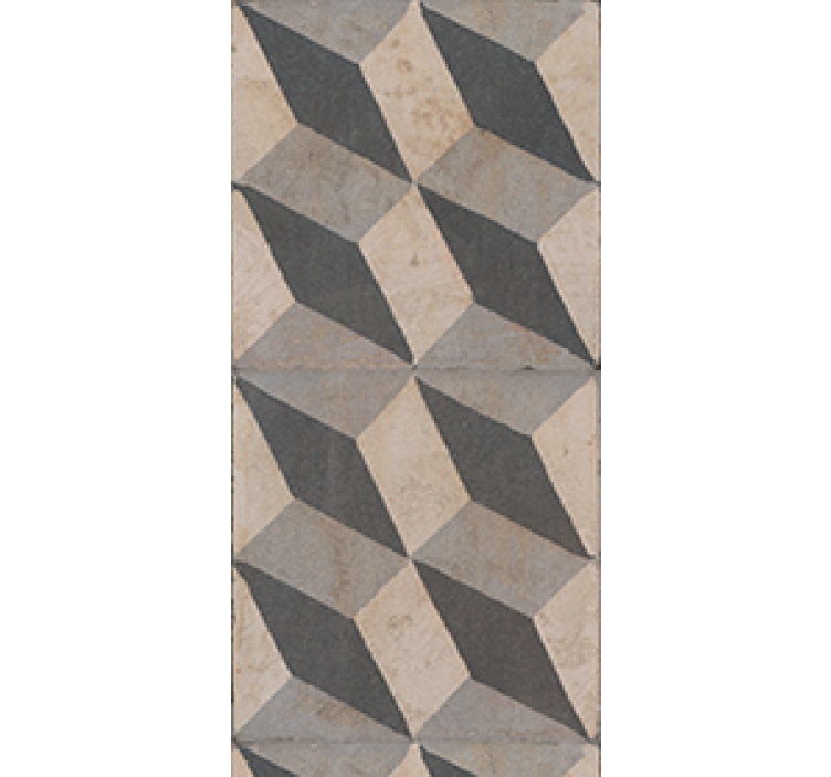 Kitchen roller blind in dark grey modern tiles - TenStickers