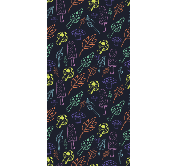 Kitchen roller blind with colorful mushrooms pattern - TenStickers