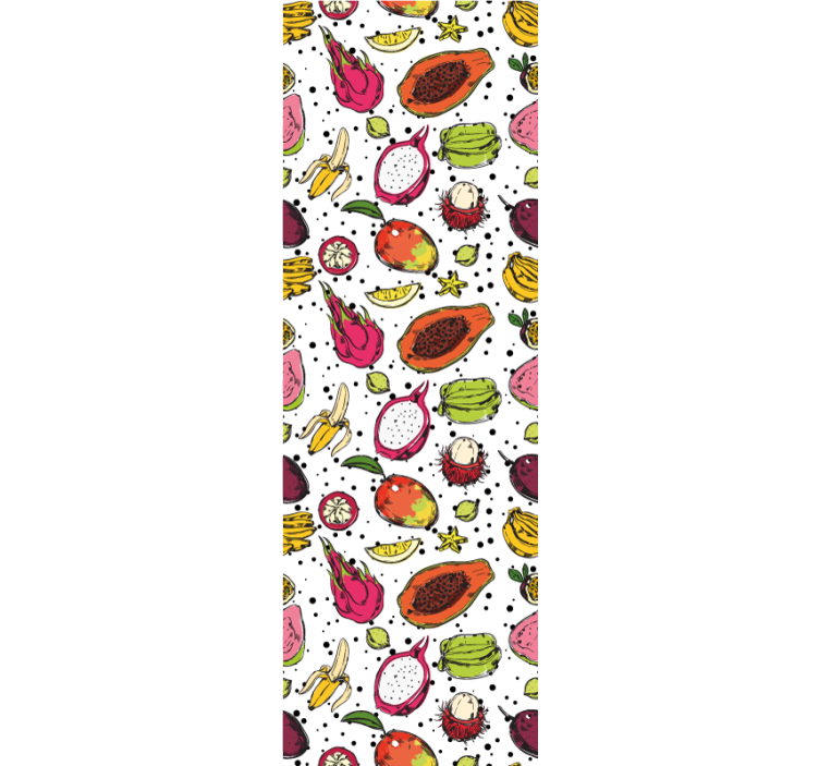 Kitchen roller blind featuring colorful exotic fruits - TenStickers