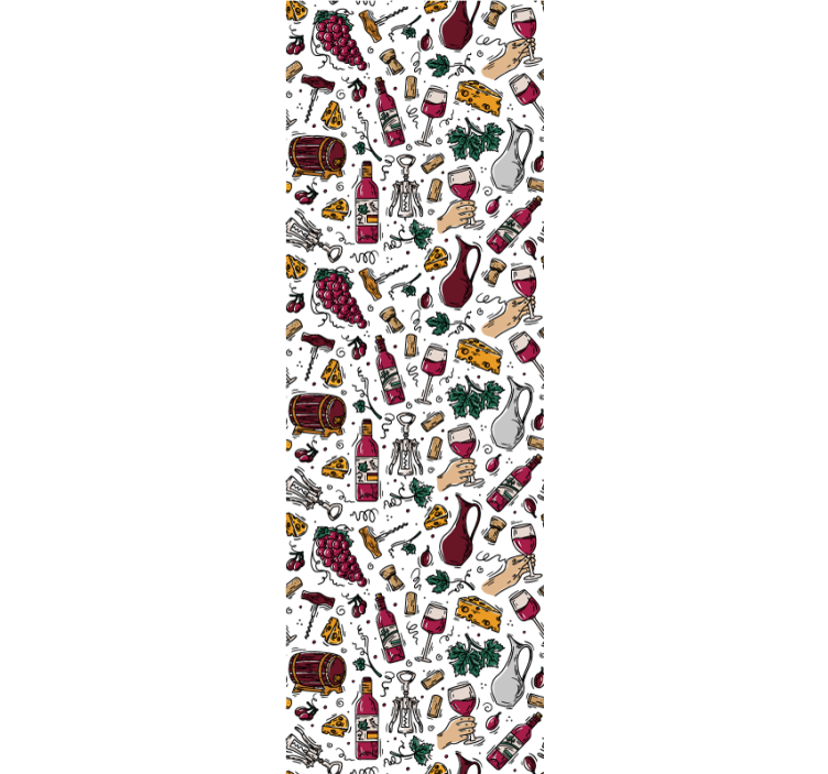 Kitchen roller blind with vintage grapes wine cheese pattern - TenStickers